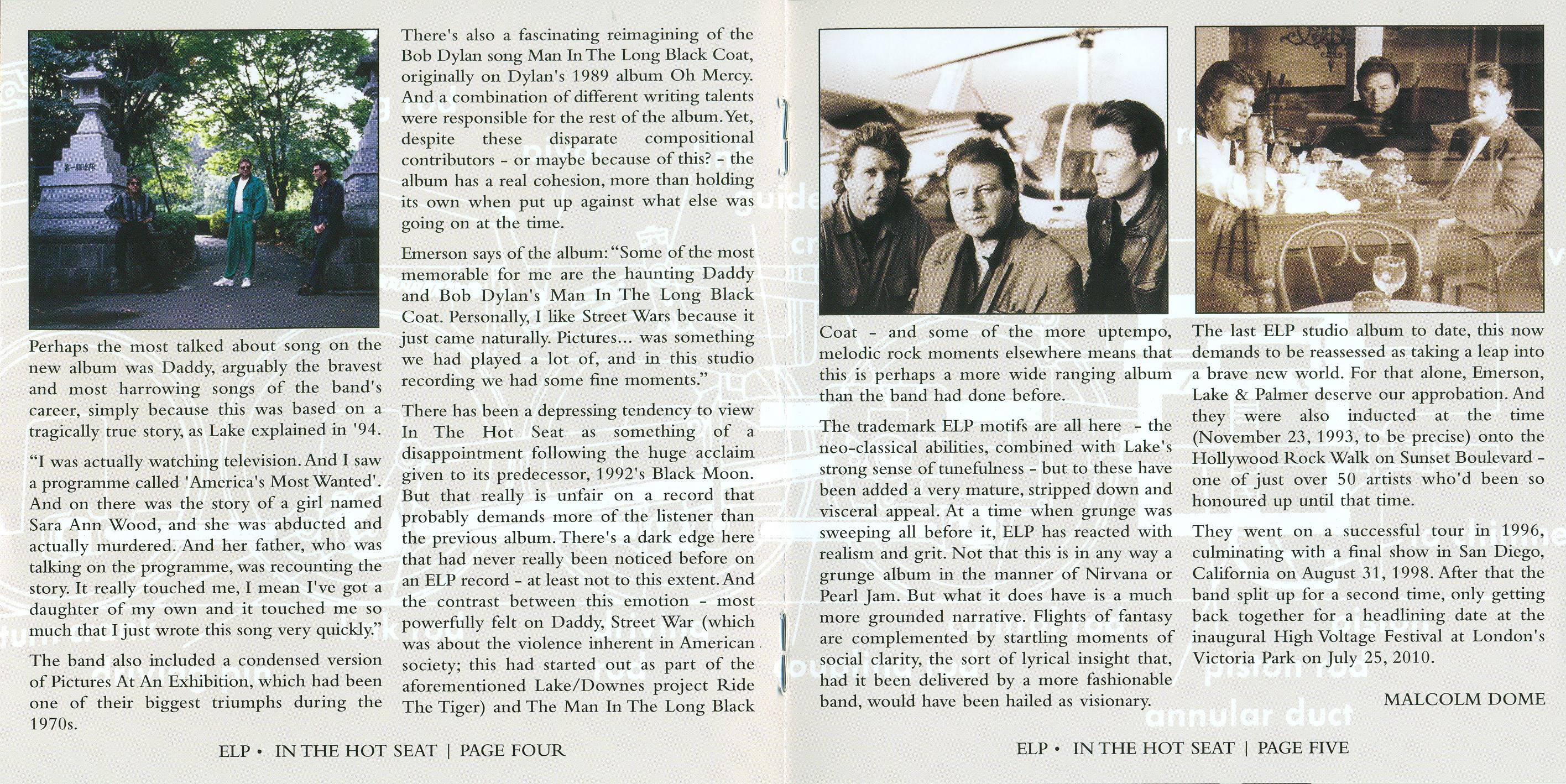 Emerson, Lake and Palmer In The Hot Seat [Booklet03 d]